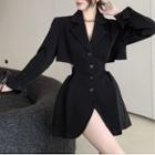 Collared Cut-out Long-sleeve Dress