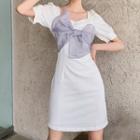 Short-sleeve Bow Front Dress