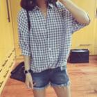 Loose-fit Check Blouse
