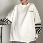 Long-sleeve Mock Two-piece Oversize T-shirt