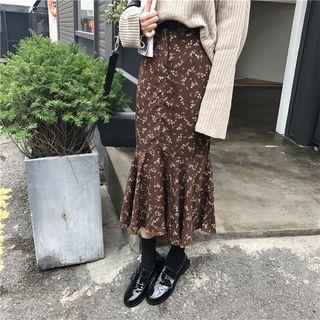 Floral High-waist Midi-skirt