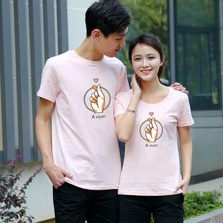 Couple Matching Hand Print Short-sleeve T-shirt / Shorts