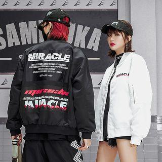Couple Matching Letter Bomber Jacket