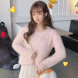 Beaded Sweater Pink - One Size