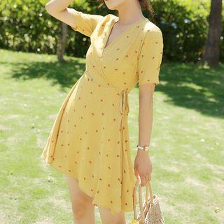 Flower Print Mini A-line Dress