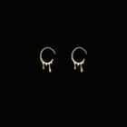 Alloy Drop Open Hoop Earring 1 Pair - Earring - Gold - One Size