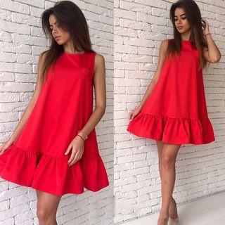 Sleeveless Loose-fit Plain Sheath Dress