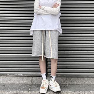 Plain Straight Leg Sweatshorts