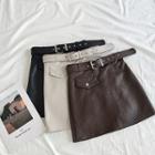 Faux-leather Slim-fit Skirt