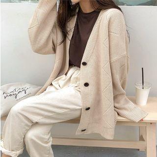 V-neck Oversized Knit Cardigan