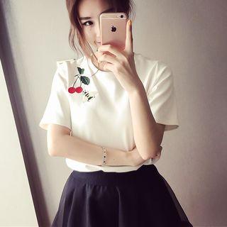 Bee Embroidered Short-sleeve T-shirt