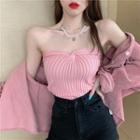 Cropped Knit Tube Top