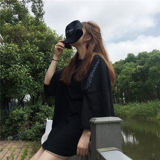 Long-sleeve Long T-shirt / Cropped Pants