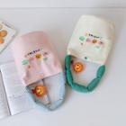Embroidered Canvas Bucket Bag / Smiley Face Charm