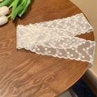 Lace Narrow Scarf Hair Tie White - One Size