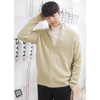 Rib-knit Zip-up Jacket