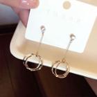 Hoop Drop Earring 1 Pair - Steel Stud - Gold - One Size