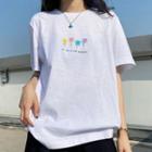 Short-sleeve Floral Embroidered T-shirt White - One Size