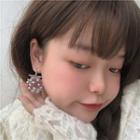 Faux Pearl Strawberry Drop Earring 1 Pair - Silver & White - One Size