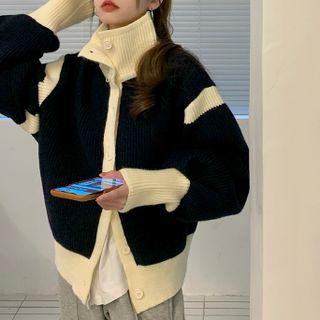 Two-tone Cardigan Black & Yellow - One Size