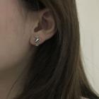 Sterling Silver Cross Stud Earring 1 Pair - Dark Gold - One Size