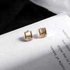 Geometric Stud Earring Stud Earring - 1 Pair - S925 Silver Stud - Gold - One Size