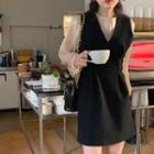 Long-sleeve Top / Mini A-line Overall Dress