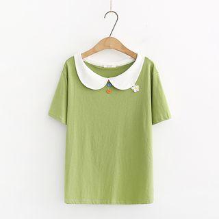 Short-sleeve Flower Detail T-shirt