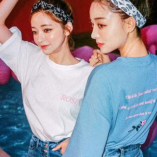 Rose Print Oversized T-shirt