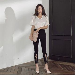 Lace-up Detail Skinny Pants