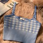 Plaid Corp Camisole Top Blue - One Size
