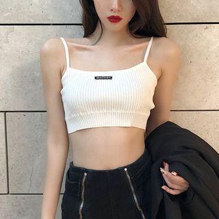 Spaghetti Strap Plain Cropped Top