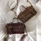 Faux Leather Belt-detail Crossbody Bag