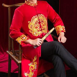 Traditional Chinese Frog Buttoned Wedding Coat