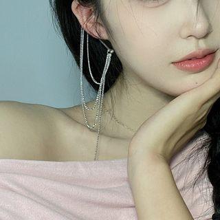 Tassel Ear Cuff Silver - One Size