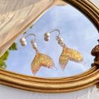 Resin Mermaid Tail Faux Pearl Dangle Earring 1 Pair - Earrings - Gold - One Size