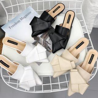 Faux-leather Pointed Mules