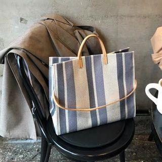 Striped Tote Bag Stripe - Blue - One Size