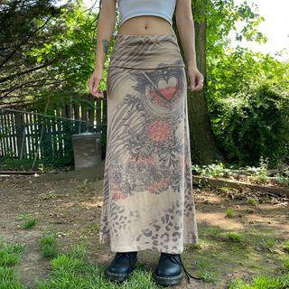 High-waist Heart Print Mini Skirt