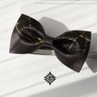 Marble Print Bow Tie Gold Marble Print - Black - One Size
