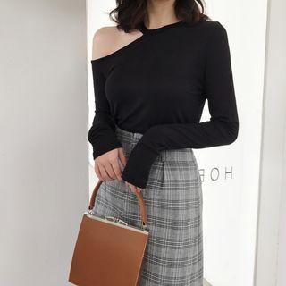 Long Sleeve One Shoulder T-shirt