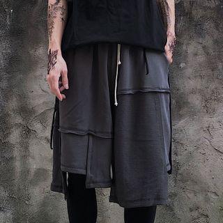 Couple Matching Asymmetrical Hem Cargo Shorts