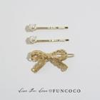 Golden Hair Clip Set Gold (set Of 3) - One Size