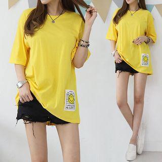 Smiley-patch Boxy T-shirt