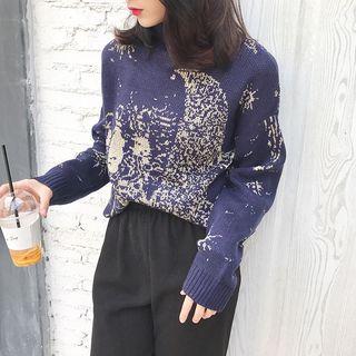 Turtleneck Embroidery Sweater