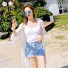 Open-front Lace Long Cardigan