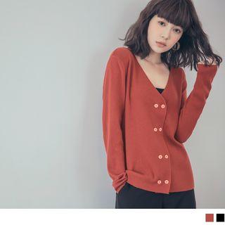 Double Breasted V-neck Cardigan