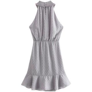Halter Floral Ruffled Dress