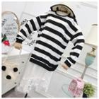 Lace Sling Dress + Striped Long-sleeve Sweatshirt White Dress + Stripe Top - One Size