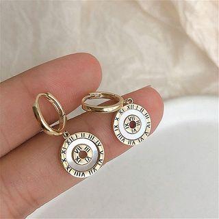 925 Sterling Silver Roman Numeral Disc Dangle Earring